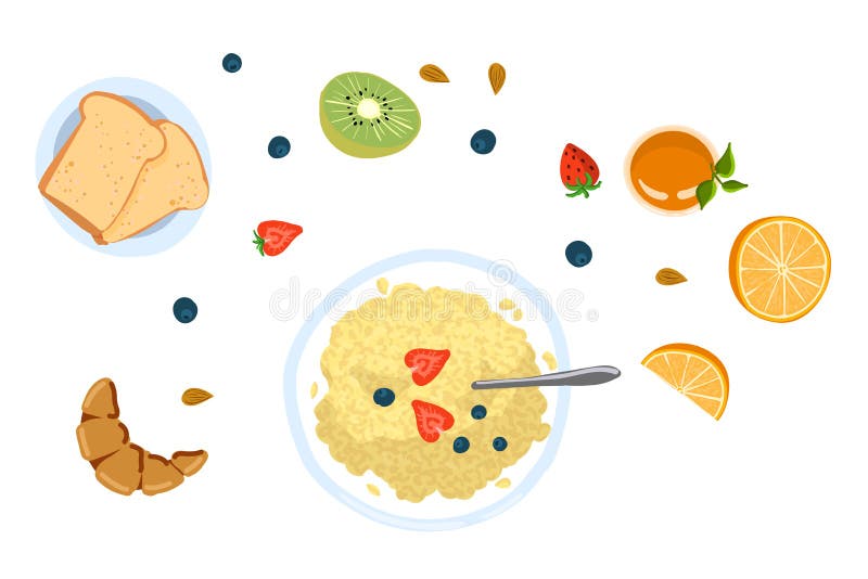 La vie toujours avec le petit déjeuner dans une illustration plate de vecteur de vue supérieure de style de griffonnage illustration libre de droits La vie toujours avec le petit déjeuner dans une illustration plate de vecteur de vue supérieure de style de griffonnage illustration libre de droits