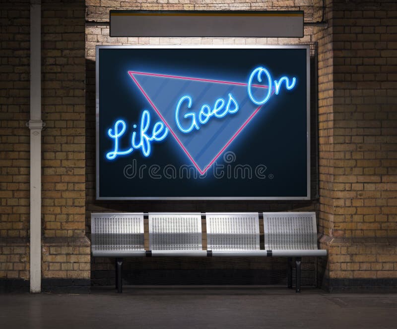 La vie continue Attitude Pensée Vision Mot photo stock