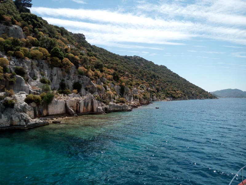 La ville submergée de Kekova Turquie, Antalya, cap de Demre photo libre de droits La ville submergée de Kekova Turquie, Antalya, cap de Demre photo libre de droits