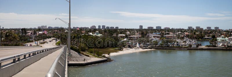 La visión panorámica dirigió sobre Marco Island, la Florida imagen de archivo