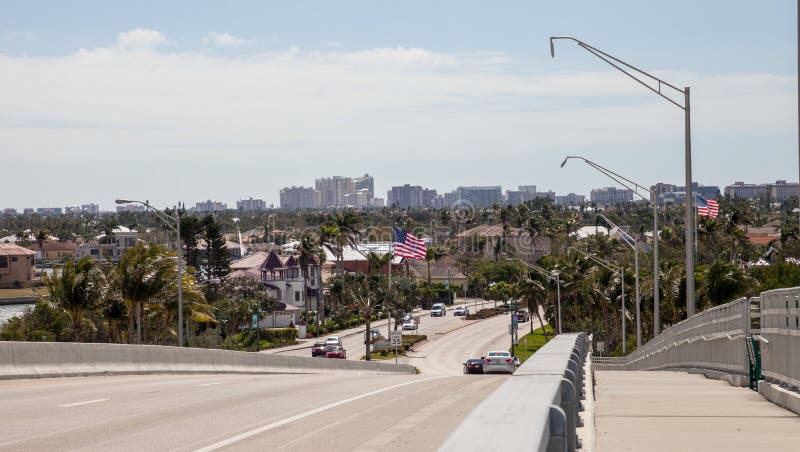 Vista panorámica camino a Marco Island, Florida fotografía de archivo libre de regalías