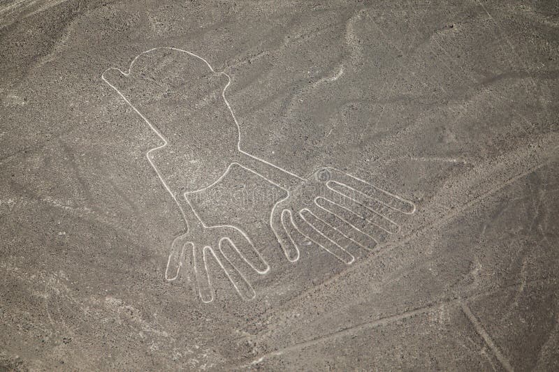 La vista famosa delle mani in Nazca, Perù