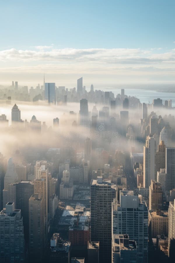 La vista spettacolare di una città dal punto di vista di un edificio ad alto sviluppo. Ideale per mostrare paesaggi urbani e immagini stock