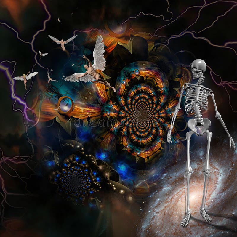 Animali Che Simboleggiano La Morte La vita e la morte illustrazione di stock. Illustrazione di fantasia