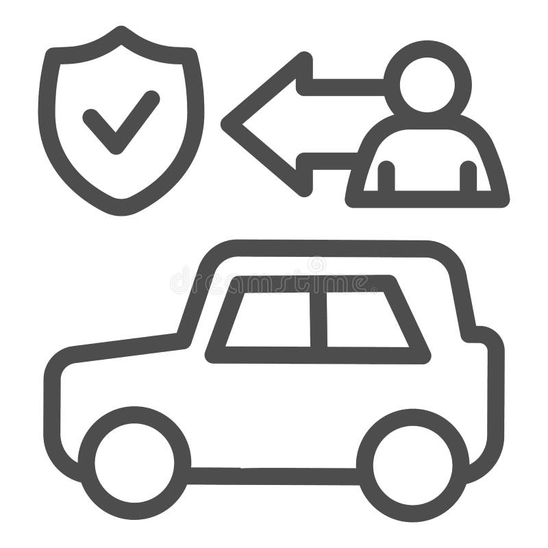 Ligne Icône Emblème De Protection De Voiture. Le Véhicule à Moteur  Pictogramme Sûr De Style De Jeu De Symboles De Protection Sur L  Illustration de Vecteur - Illustration du assurance, blocage: 176946368