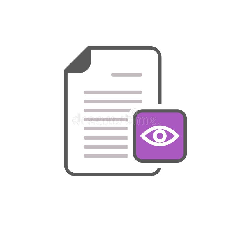 La vue de page de dossier d'oeil de document regarde l'icône illustration libre de droits La vue de page de dossier d'oeil de document regarde l'icône illustration libre de droits