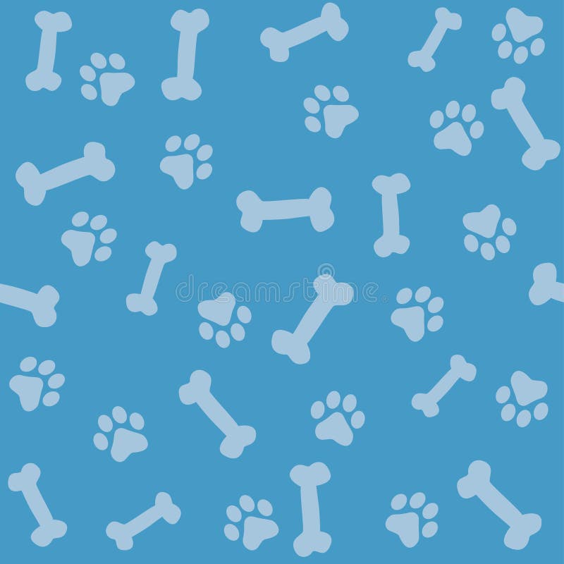 Animal paw prints and dog bone seamless background. Animal paw prints and dog bone seamless background