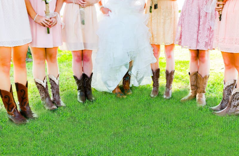 Many Boots and Legs of Girls in Wedding Party. Many Boots and Legs of Girls in Wedding Party