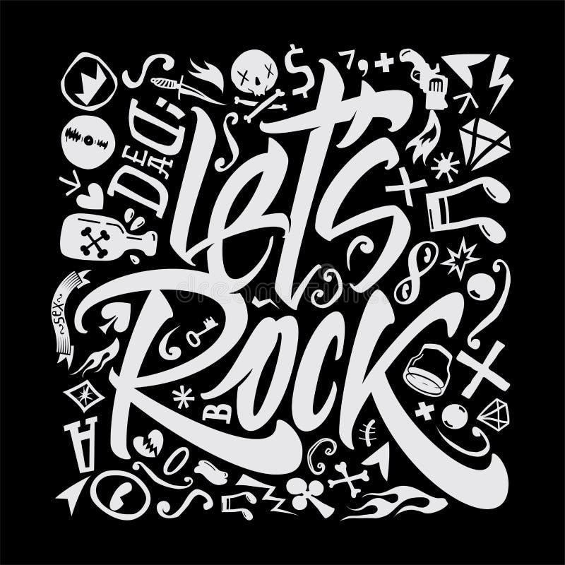 Laat rots voor t-shirt drukken vector illustratie Laat rots voor t-shirt drukken vector illustratie