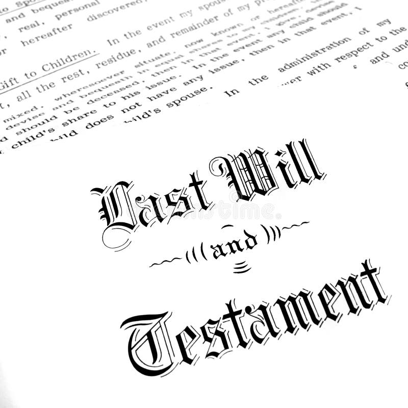 Laatste zal en Testament stock foto Laatste zal en Testament stock foto