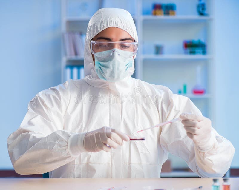 Lab Assistant Testing Blood Samples in Hospital Stock Photo Image of
