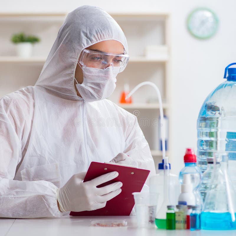 Lab Assistant Testing Water Quality Stock Photo Image of list