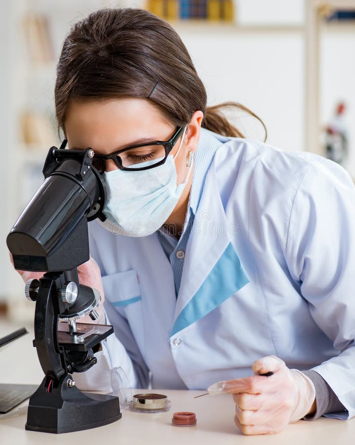 Lab Chemist Checking Beauty and Makeup Products Stock Image Image of