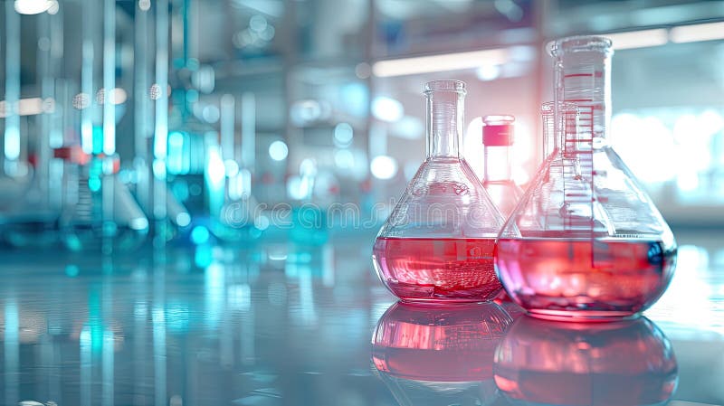 Lab chemistry or science research and development concept. royalty free illustration
