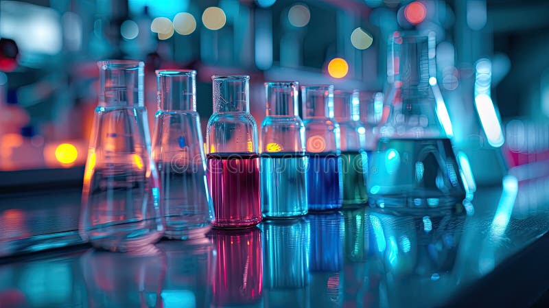 Lab chemistry or science research and development concept. vector illustration