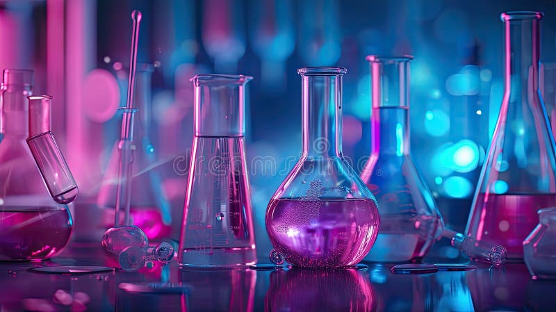 Lab chemistry or science research and development concept. royalty free illustration