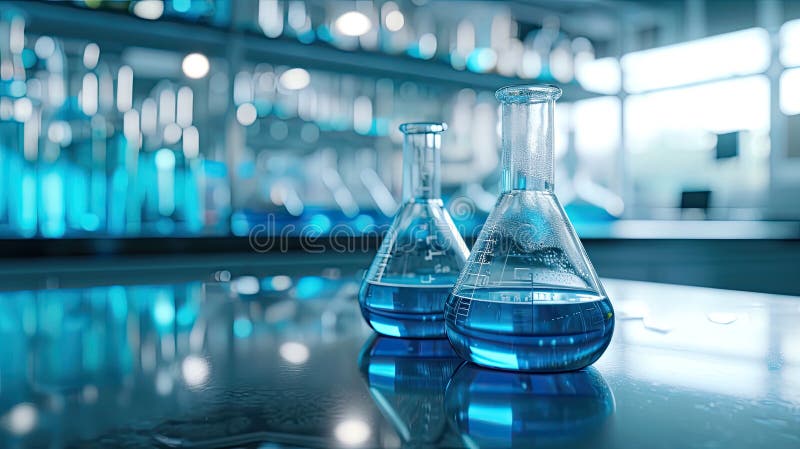 Lab chemistry or science research and development concept. royalty free illustration