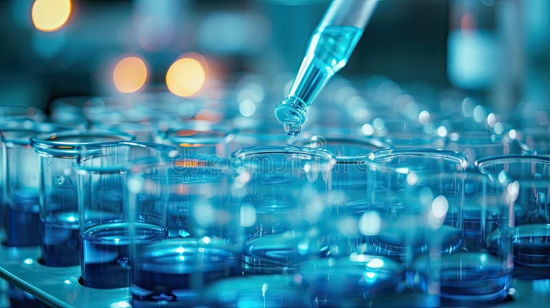 Lab chemistry or science research and development concept. stock illustration