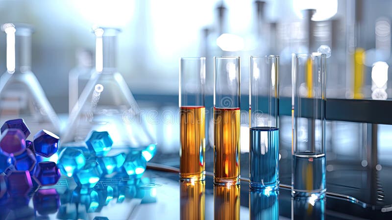 Lab chemistry or science research and development concept.. vector illustration