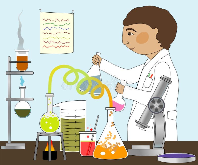 In the Lab stock illustration