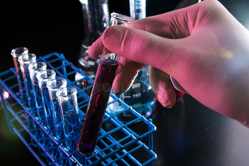 Lab Research with Hand Holding Test Tube Stock Image Image of tube