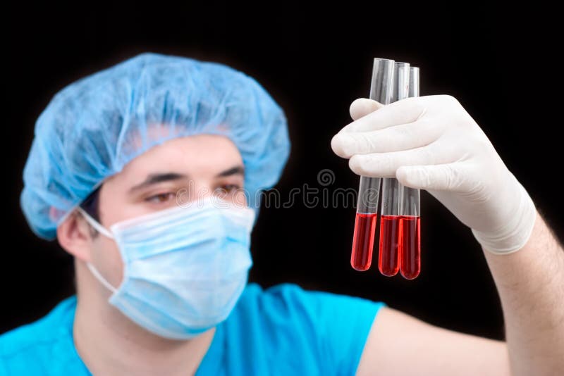 Lab Technician Examining Blood Stock Photo Image of analysis
