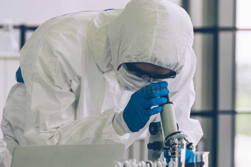 Lab Technician in Personal Protective Equipment PPE Suit Vaccines