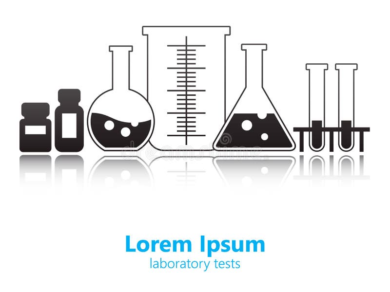 Lab Test Chemistry Infographic, Contour Vector Background Stock Vector