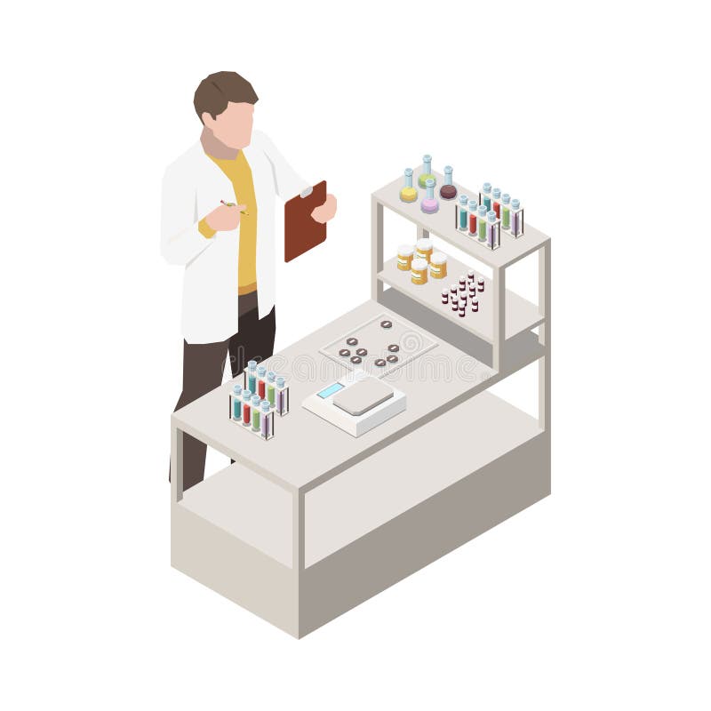 Lab Worker Pharmacy Composition Stock Illustration Illustration of