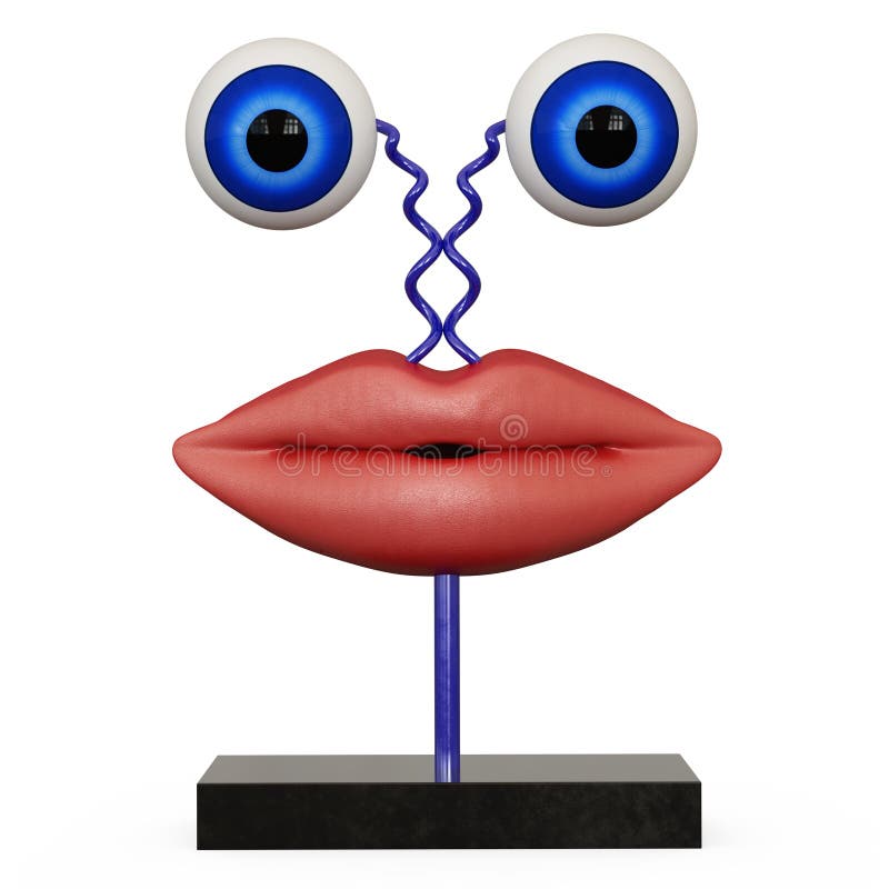 Labbra della figurina con gli occhi azzurri royalty illustrazione gratis Labbra della figurina con gli occhi azzurri royalty illustrazione gratis