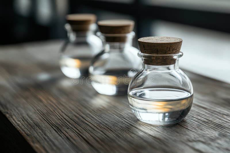Labbutrustningens högteknologiska glasinstrument visas elegant i ett detaljerat labbutrymme som är klart för detaljerad arkivbilder
