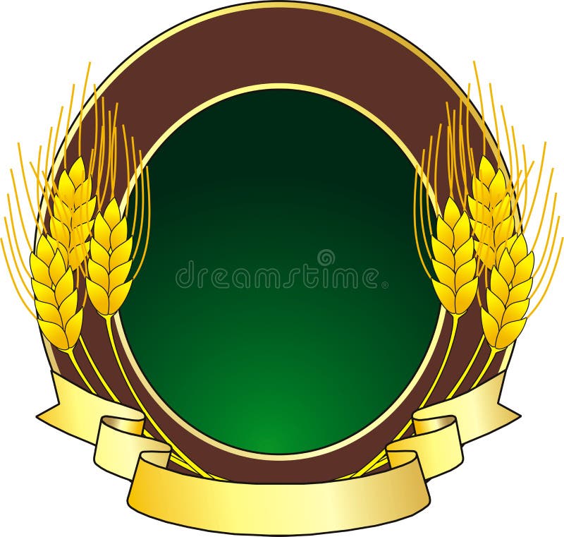 Label with grain and flayer. Packaging tape logo vectors