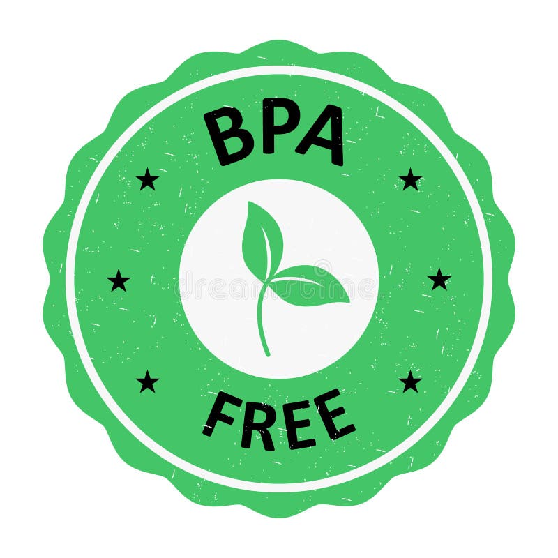 Label BPA Bisphenol a and Phthalates Free. Non Toxic Plastic Ilustración del Vector