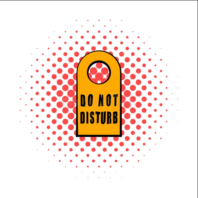 Label Do Not Disturb Line Icon. Door Hanger with Heart Sign Vector Illustration Isolated on