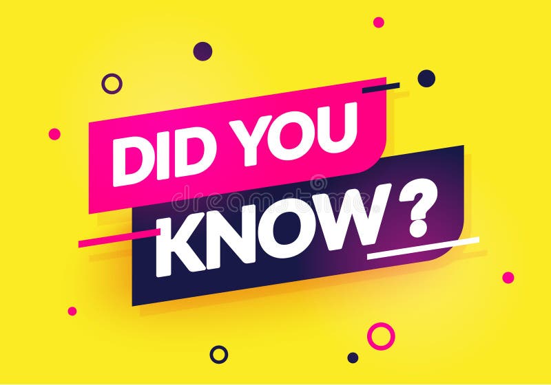 Dynamic Label With Text Did You Know stock illustration