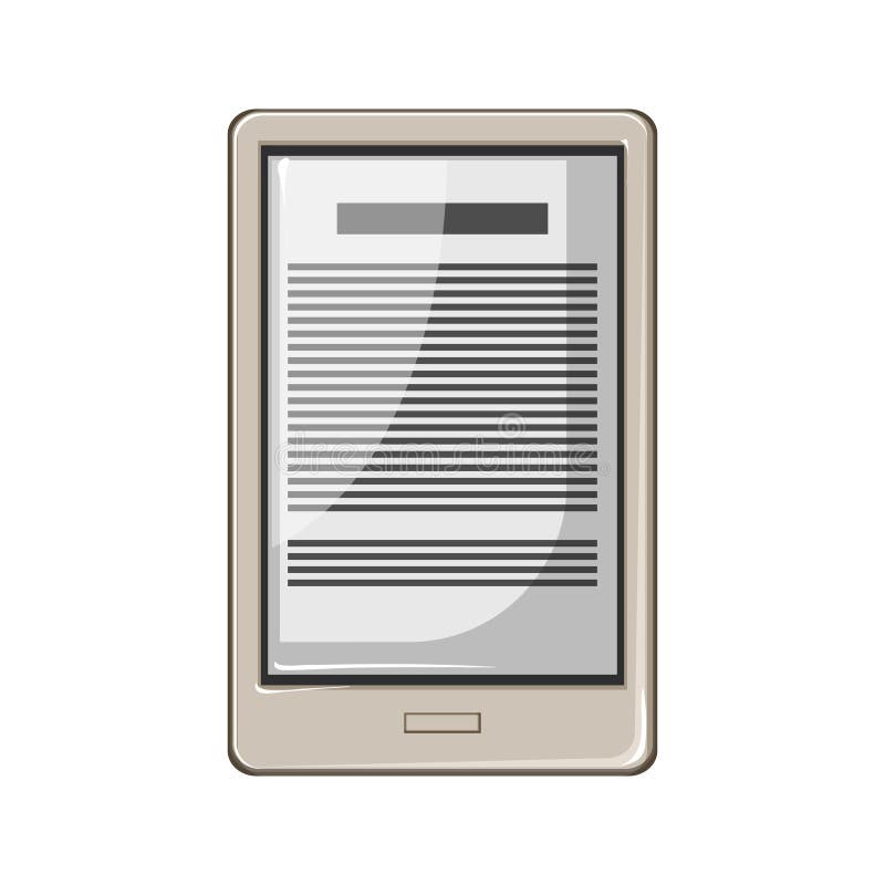 Label Ebook Reader Cartoon Vector Illustration Stock Vector