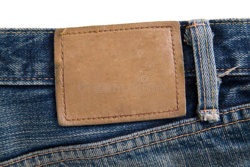 Blank leather label stock photo. Image of material, garment 3408782