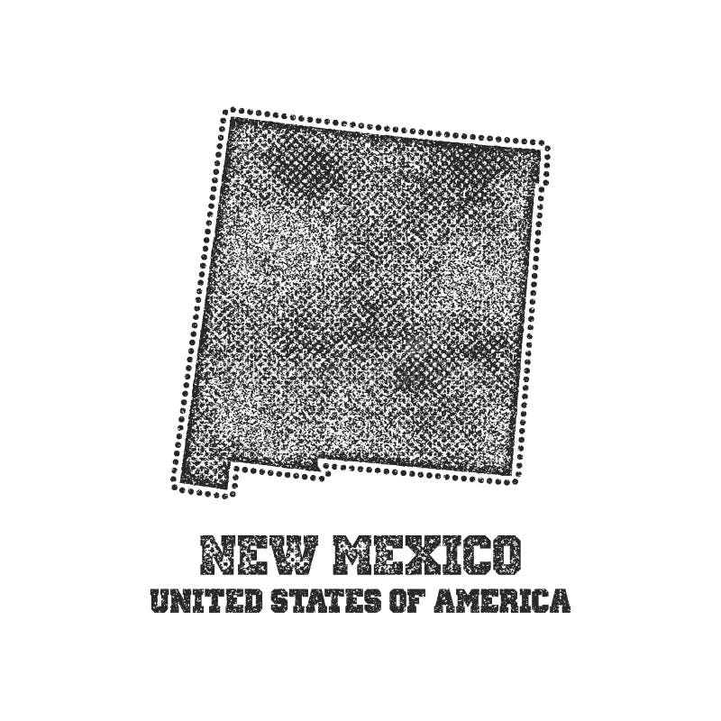 Label with Map of New Mexico. Stock Illustration Illustration of post