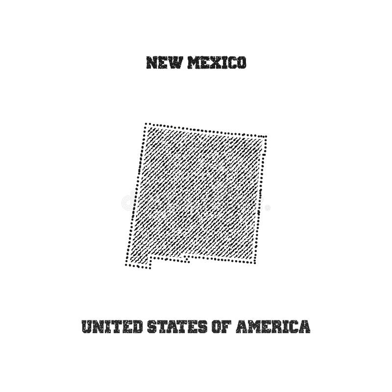 Label with Map of New Mexico. Stock Illustration Illustration of