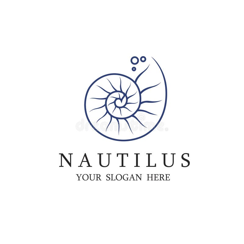 Nautilus shell label royalty free illustration
