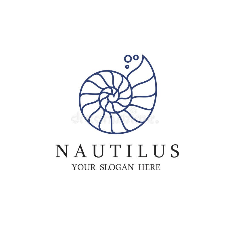 Nautilus shell label stock illustration