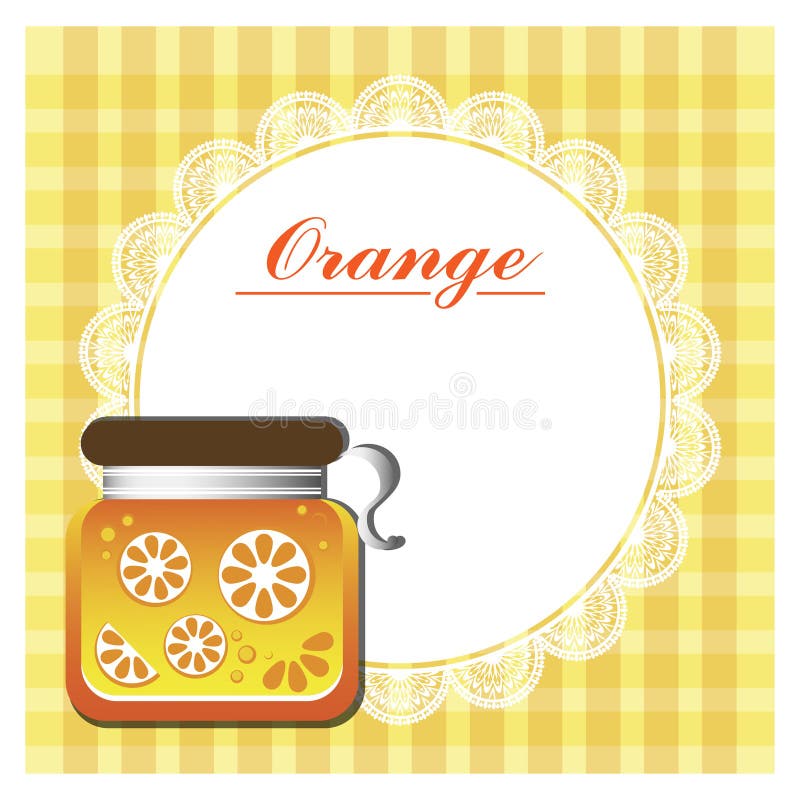 Homemade Orange Marmalade Jam Label Template Stock Illustration