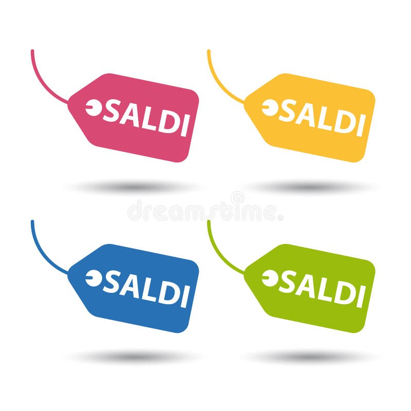 Label, Tag Set SALDI - Colorful Vector Illustration - Isolated On White