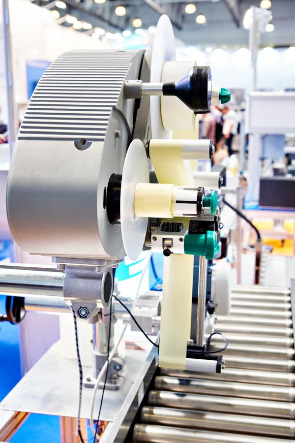 Labeling Machine on Exhibition Stock Photo Image of roll, label
