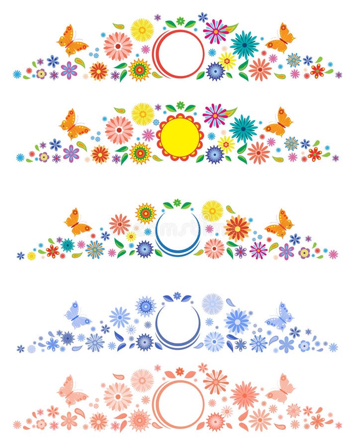 Labels avec les fleurs de fantaisie illustration libre de droits Labels avec les fleurs de fantaisie illustration libre de droits