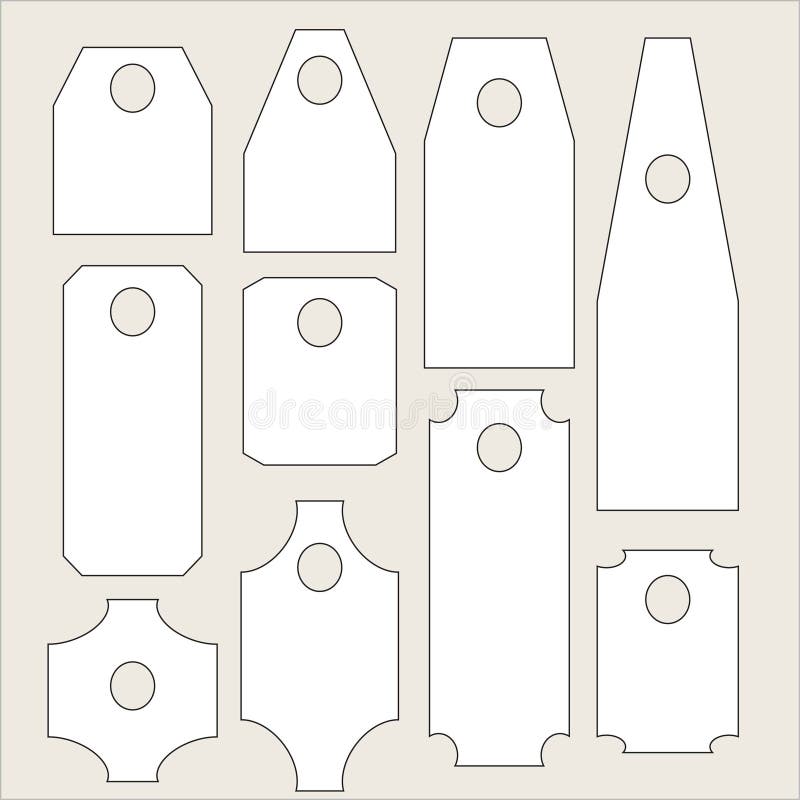 Labels Collection. Rectangular White Labels of Various Shapes Stock ...