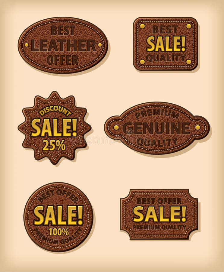 Labels de cuir illustration de vecteur Labels de cuir illustration de vecteur