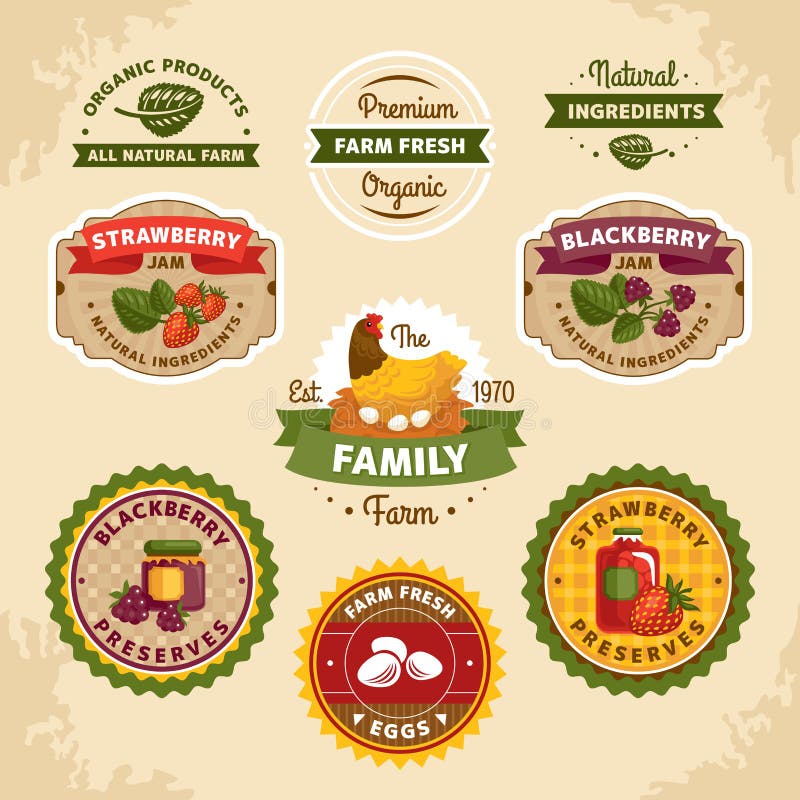 Vintage farm labels vector illustration. Vintage farm labels vector illustration