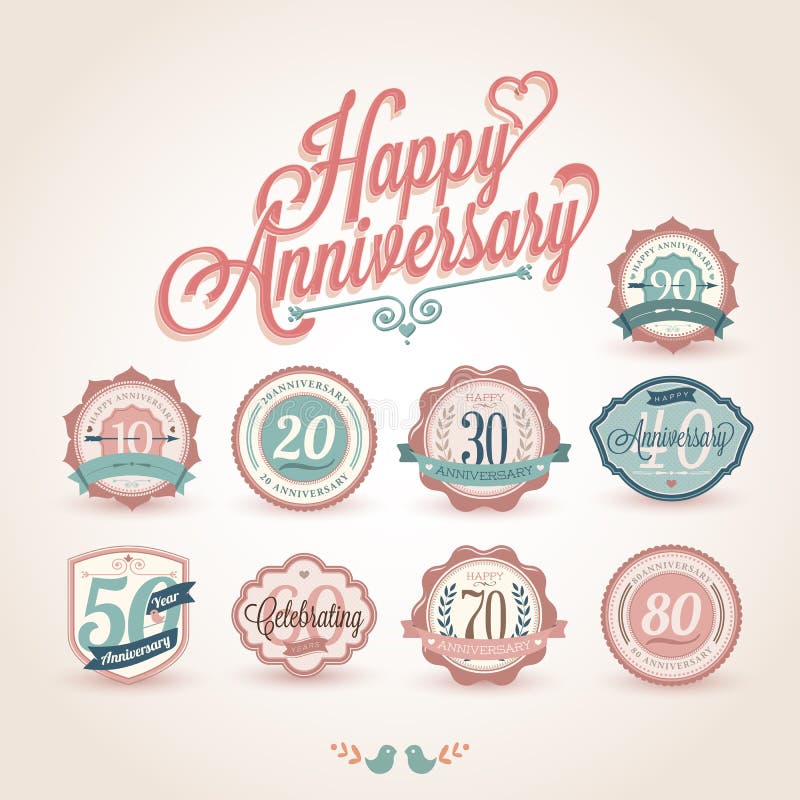 Labels de la meilleure qualité de qualité d'anniversaire heureux illustration stock Labels de la meilleure qualité de qualité d'anniversaire heureux illustration stock