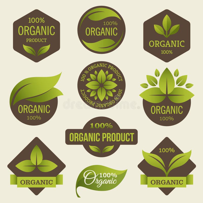 Labels de produits biologiques illustration libre de droits Labels de produits biologiques illustration libre de droits